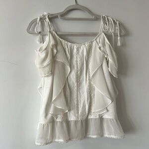 White House Black Market off the shoulder white blouse size xs